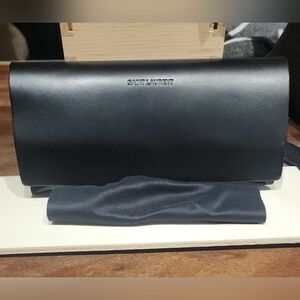 AUTHENTIC Saint Laurent Black Leather Sunglasses Case